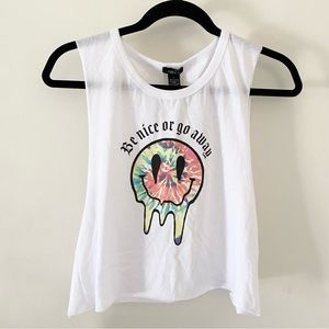 NWT “Be Nice or Go Away” Cropped Tank